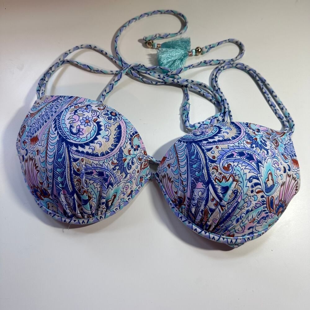 Victoria's Secret Women's Padded Paisley Swimsuit Top Size 34 C